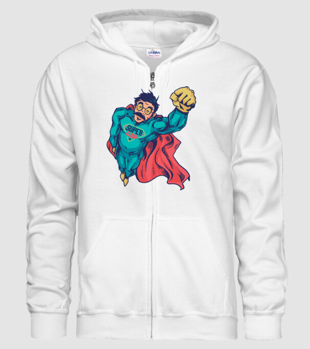 Super Tata model alb pe tricou