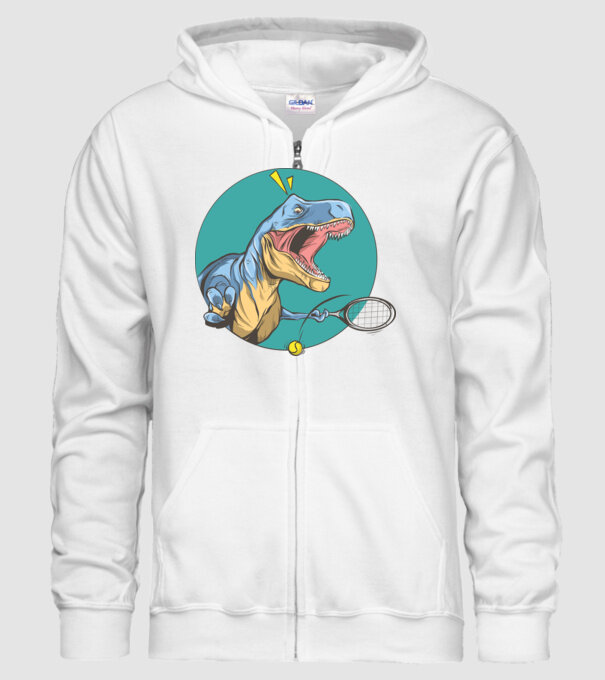 Dinozaur T-rex Tenis model alb pe tricou