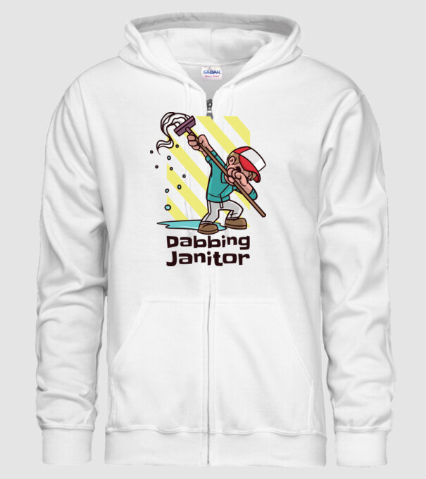 Cleaning DAB model alb pe tricou