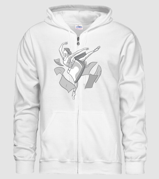 Balerină dansatoare model alb pe tricou