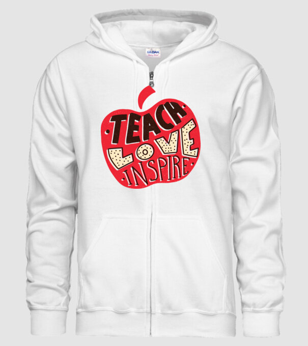Teach Love Inspire pentru profesori model alb pe tricou