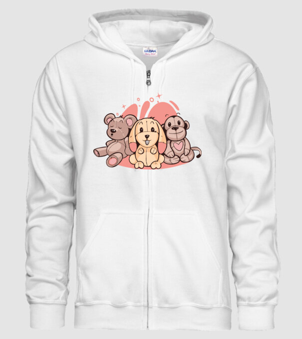Animale Teddy model alb pe tricou