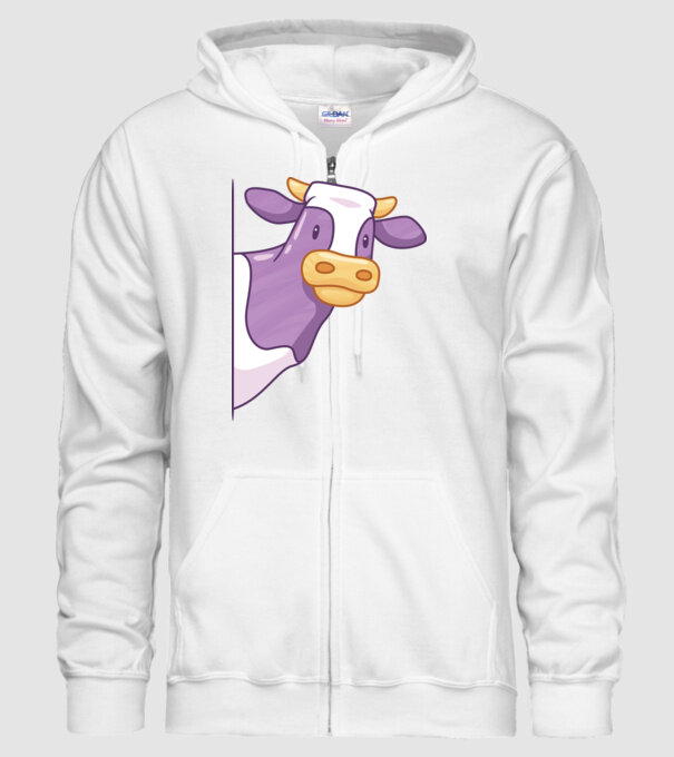 Vacă model alb pe tricou