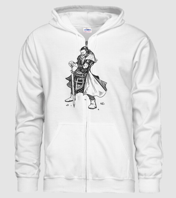 Cavaler Templier model alb pe tricou