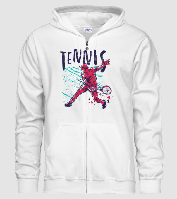 Tennis model alb pe tricou