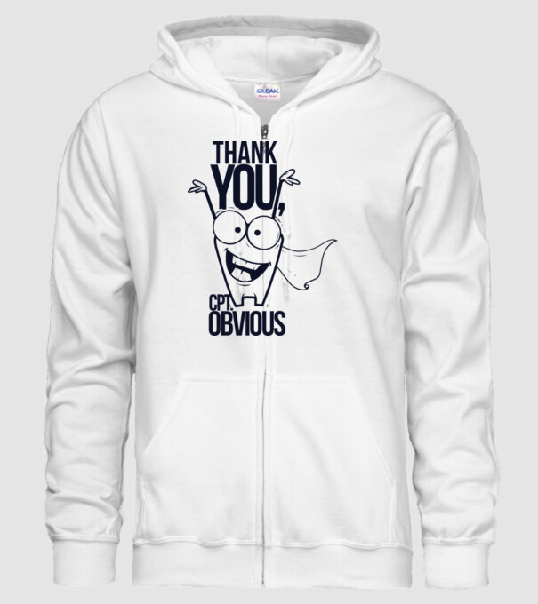 Thank You Captain obvious model alb pe tricou