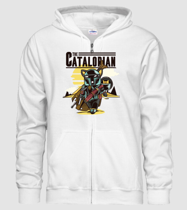 The Catalorian model alb pe tricou