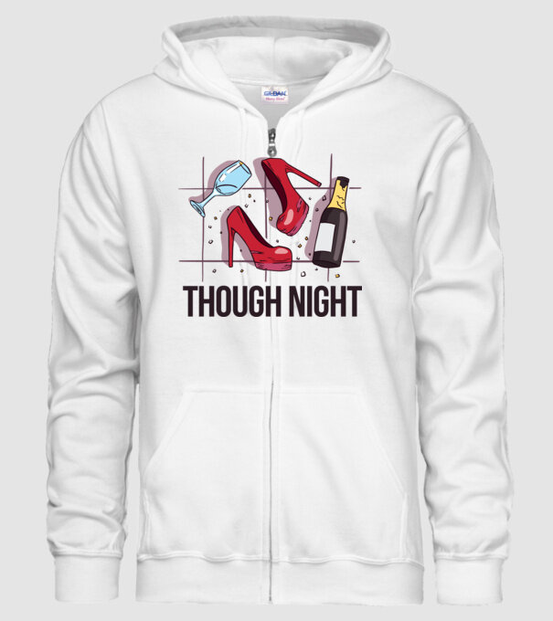 Though Night - seară grea model alb pe tricou