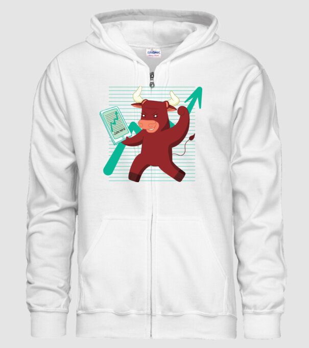 Taur Bursa de valori model alb pe tricou