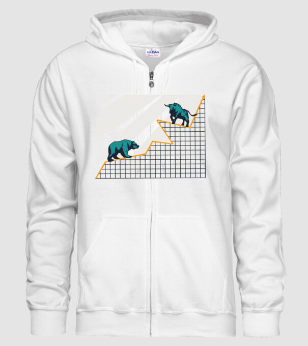 Bursa de Valori Taur vs Urs model alb pe tricou
