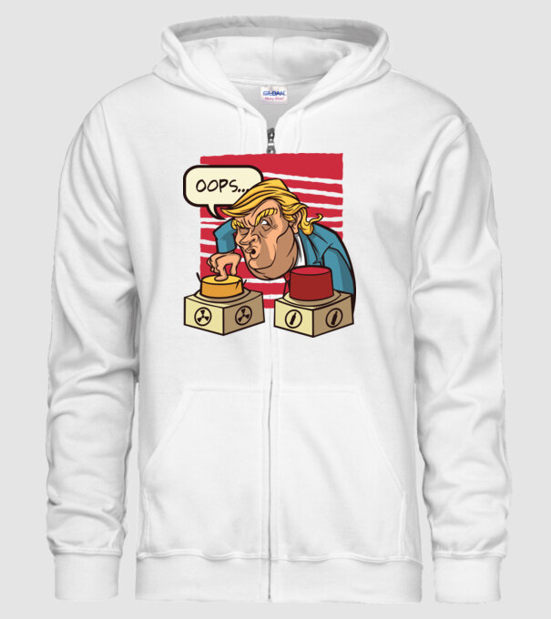 Trump Bombă nucleară model alb pe tricou