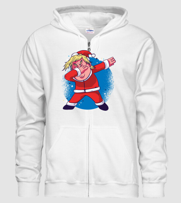 Trump Moș Crăciun dans DAB model alb pe tricou