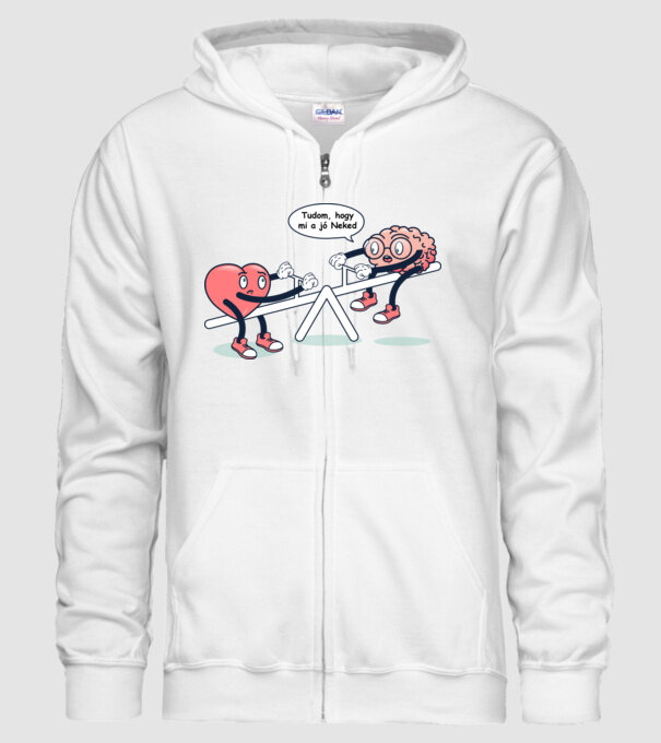 Știu ce este bine pentru tine - Creier vs Inimă model alb pe tricou