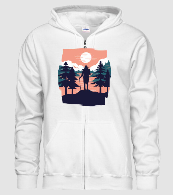 Drumeție model alb pe tricou