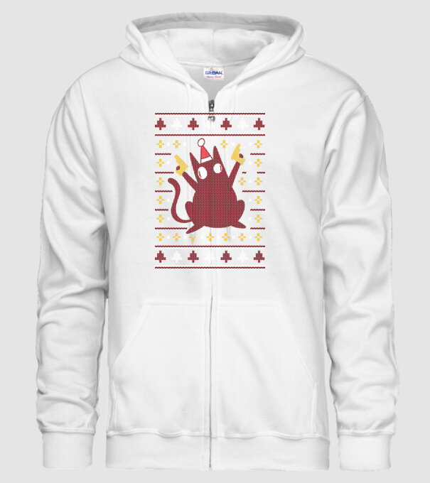 Pulover urât Pew Pew Pew Madafakas model alb pe tricou