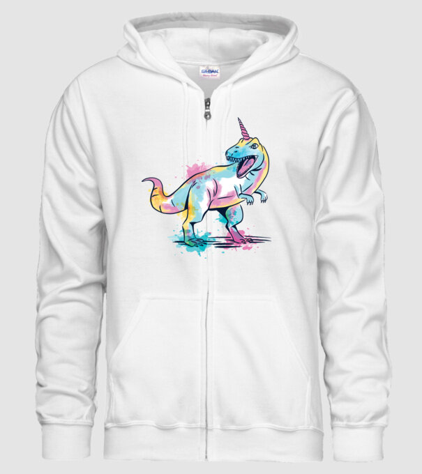 Unicornsaurus - Dinozaur Unicorn model alb pe tricou