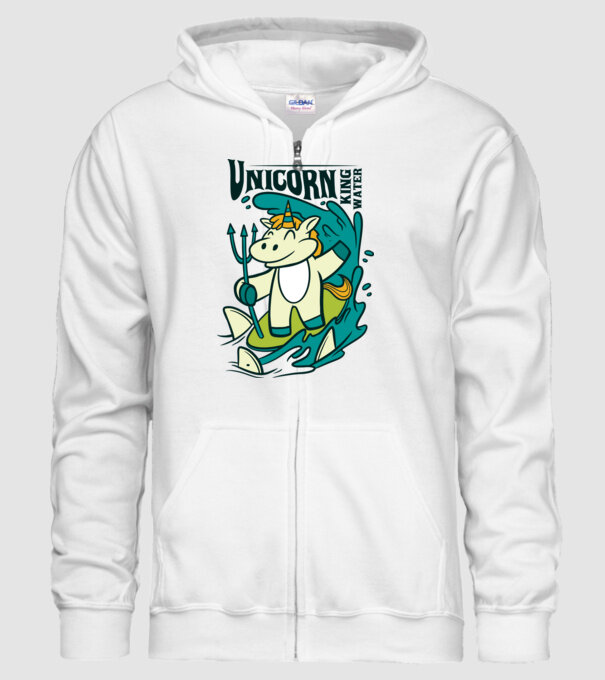 Unicorn regele apelor model alb pe tricou