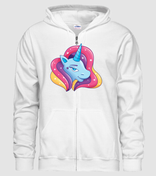 Cap de unicorn model alb pe tricou