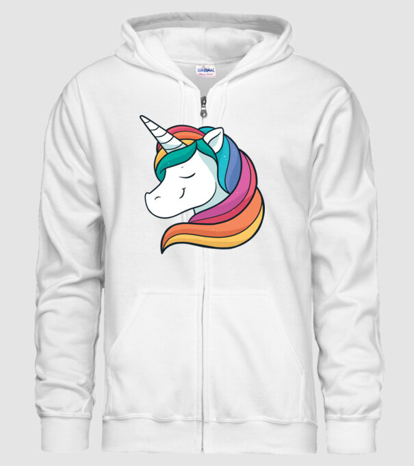 Cap de unicorn model alb pe tricou