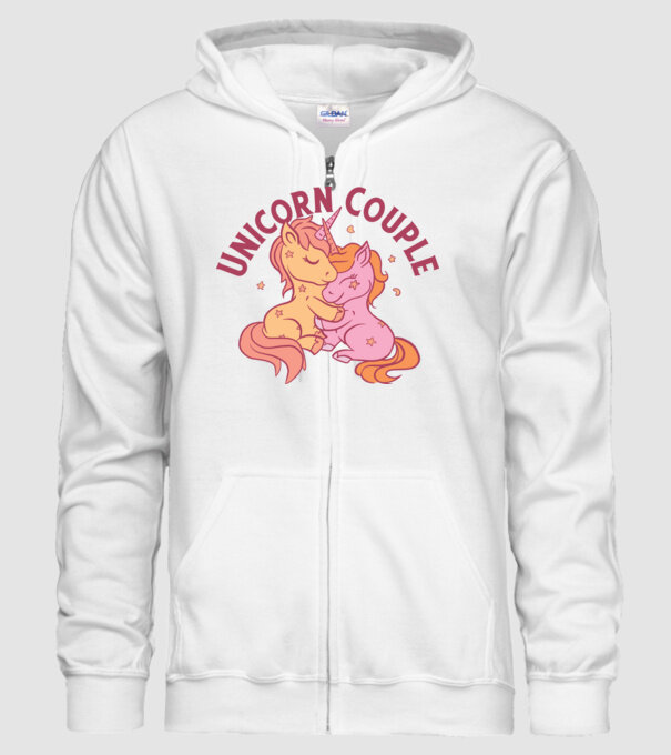 Pereche Unicorn model alb pe tricou