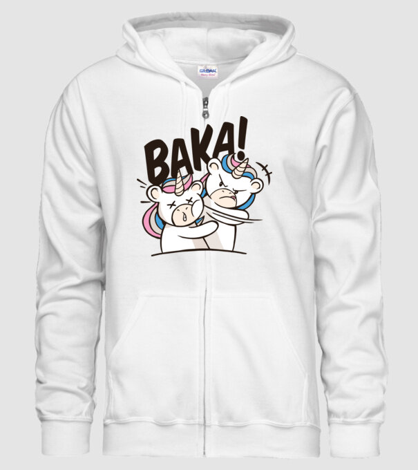 Unicorn palmă model alb pe tricou