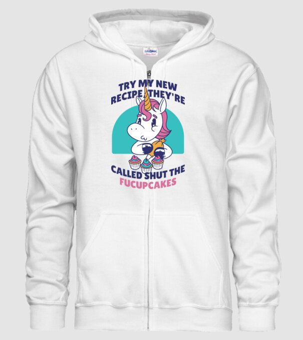 Unicorn Rețetă model alb pe tricou