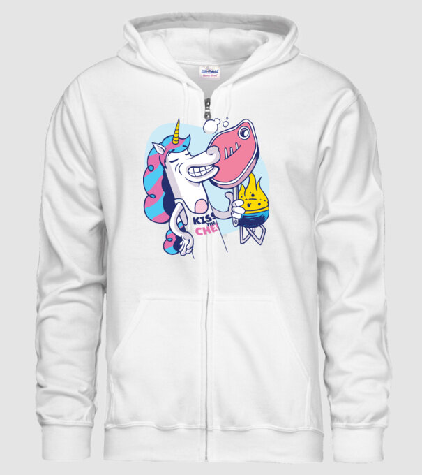 Unicorn Steak BBQ model alb pe tricou