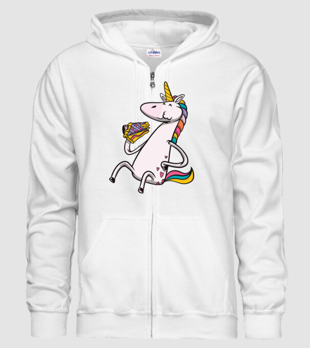 Unicorn cu prăjitură model alb pe tricou
