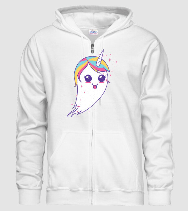 Unicorn Fantoma model alb pe tricou