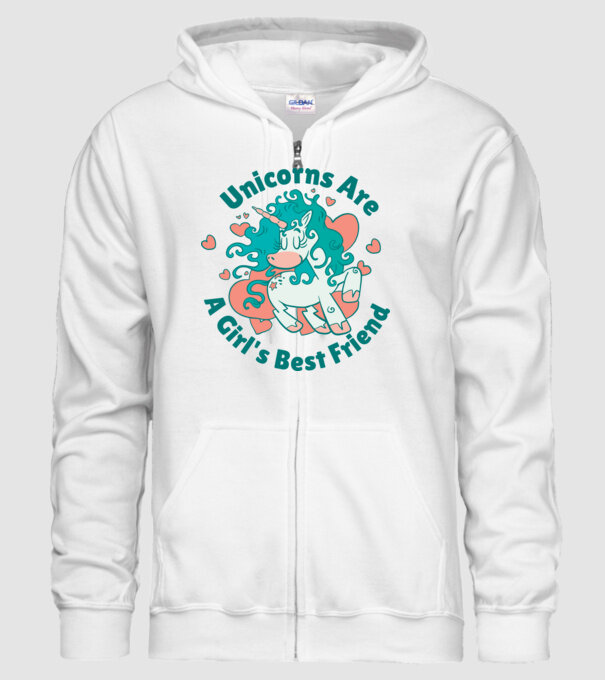 Unicornii sunt cei mai buni prieteni ai fetelor model alb pe tricou