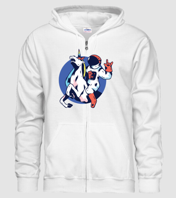 Unicorn Astronaut model alb pe tricou