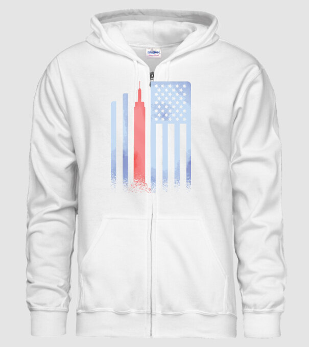 Usa Empire State Building model alb pe tricou