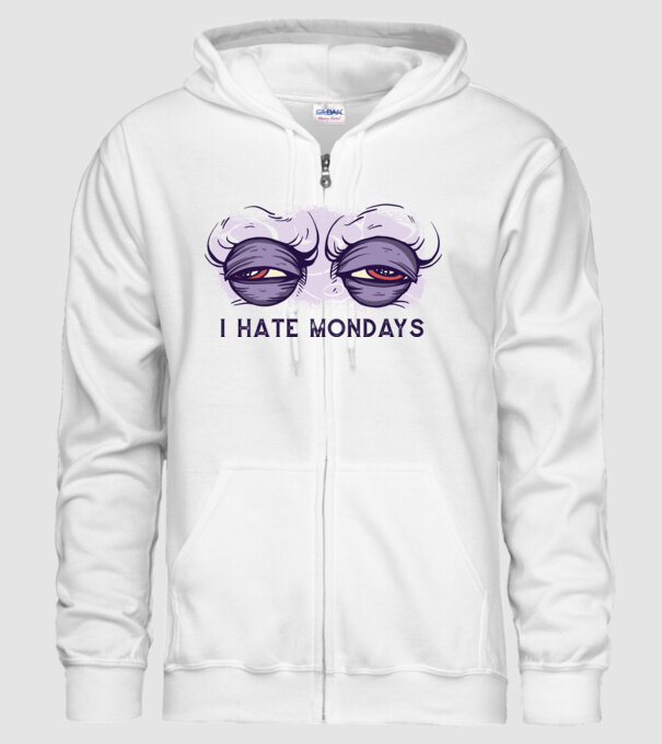 Urăsc zilele de luni model alb pe tricou