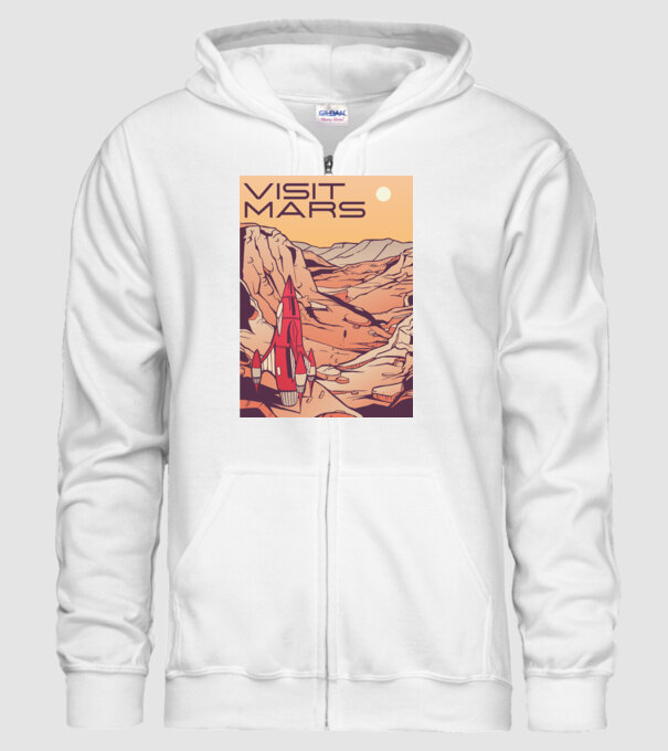 Călătorie pe Marte afiș model alb pe tricou