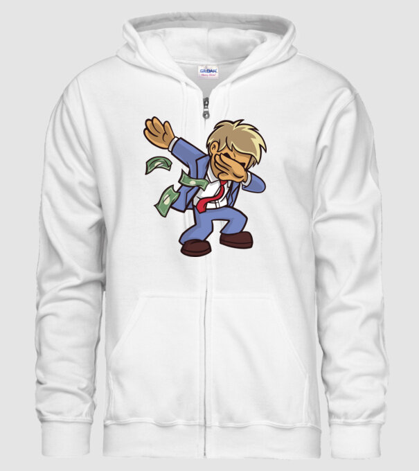 Om de afaceri DAB model alb pe tricou