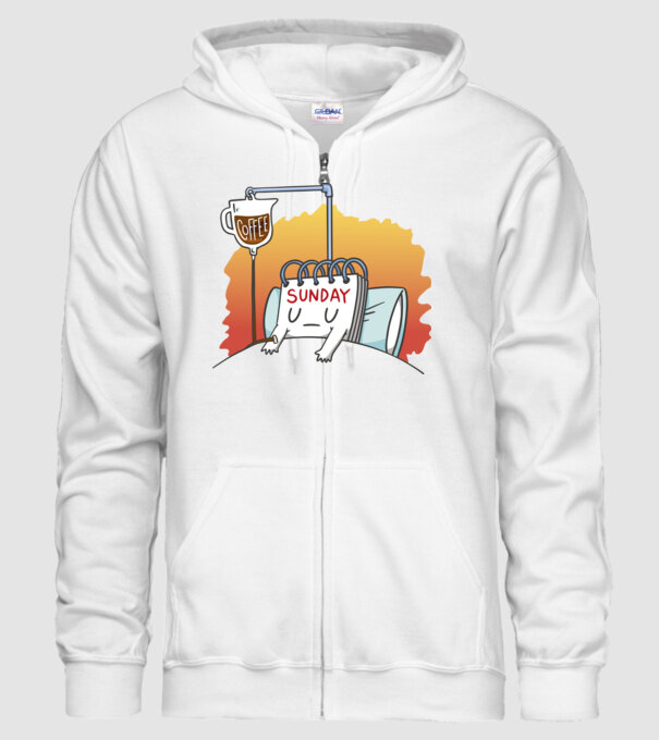Oboseala de duminică model alb pe tricou