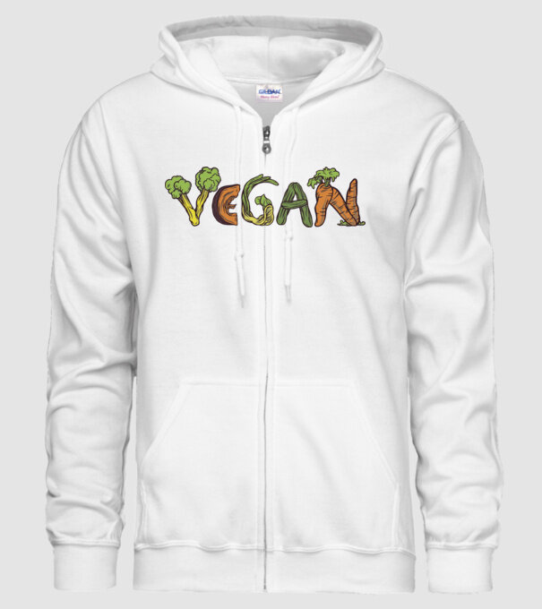 Inscripție legume vegan model alb pe tricou