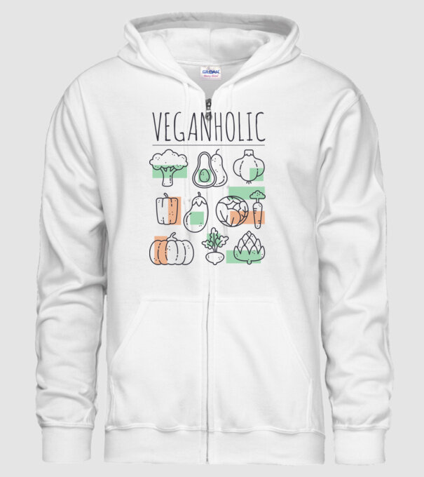 Veganholic model alb pe tricou