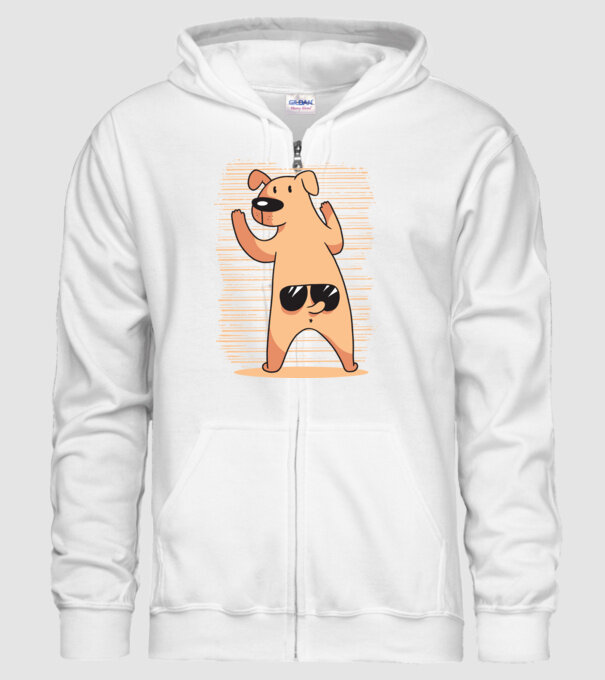 Tricou cu Câine amuzant model alb pe tricou