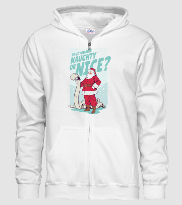 Listă amuzantă Moș Crăciun model alb pe tricou