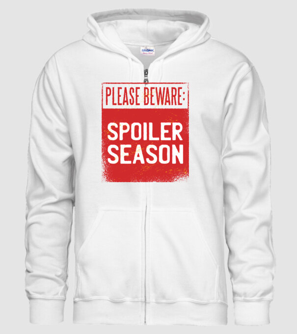 Atenție! Pericol de spoiler model alb pe tricou