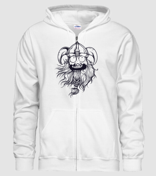 Viking model alb pe tricou