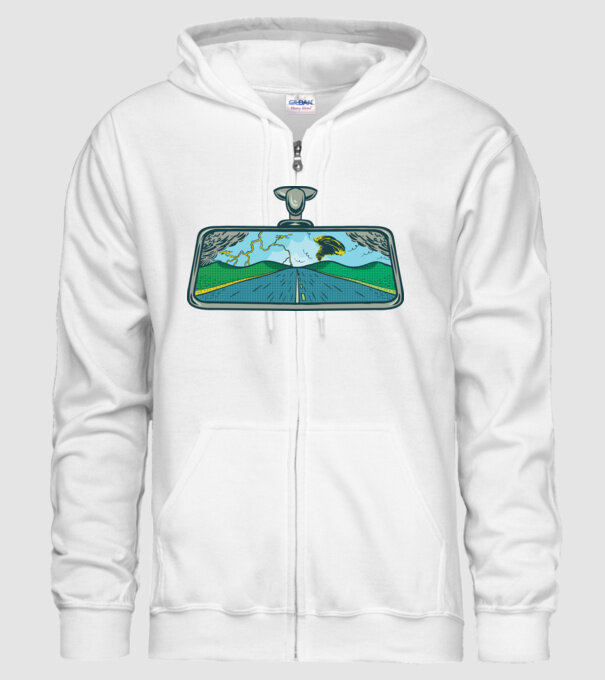 Oglindă retrovizoare model alb pe tricou