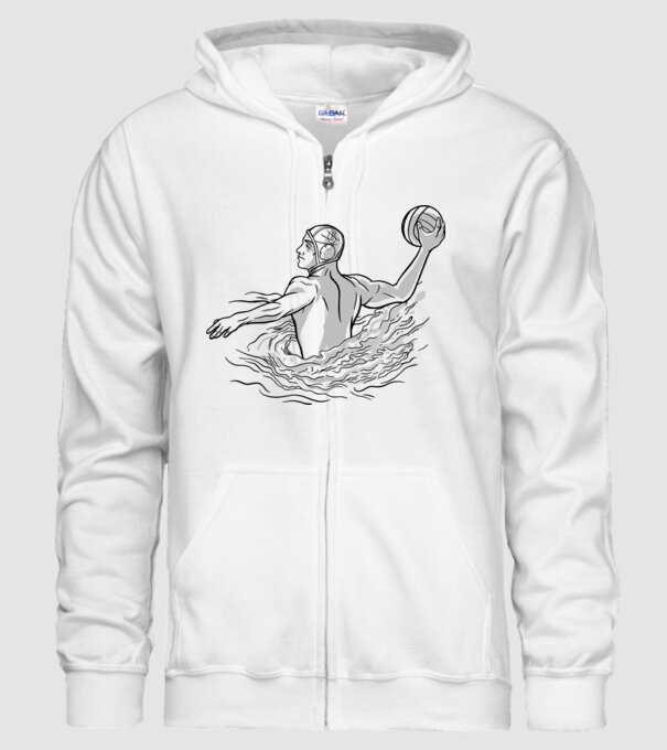 Jucător polo pe apă model alb pe tricou