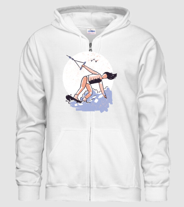 Fată cu Wakeboard model alb pe tricou
