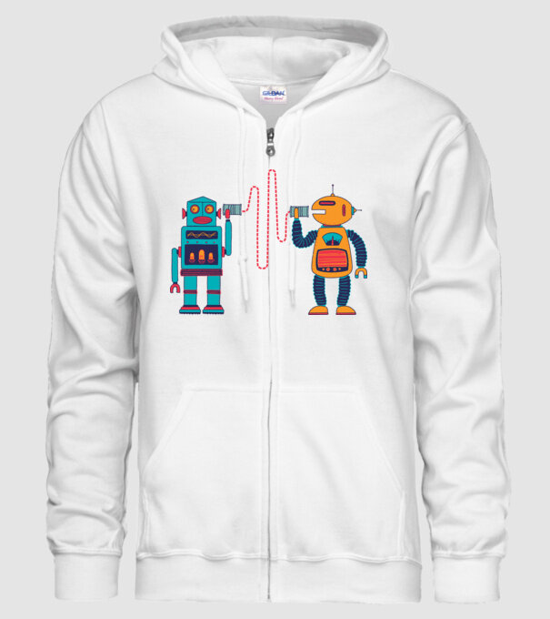 Walkie Talkie Robot model alb pe tricou