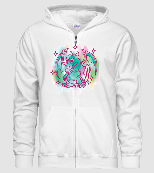 Acuarelă Dragon model alb pe tricou