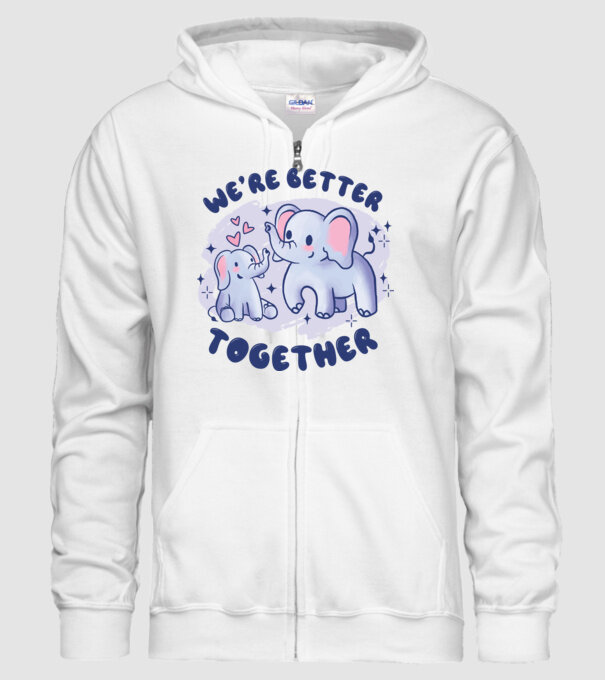 'We''re Better Together Elephant' model alb pe tricou