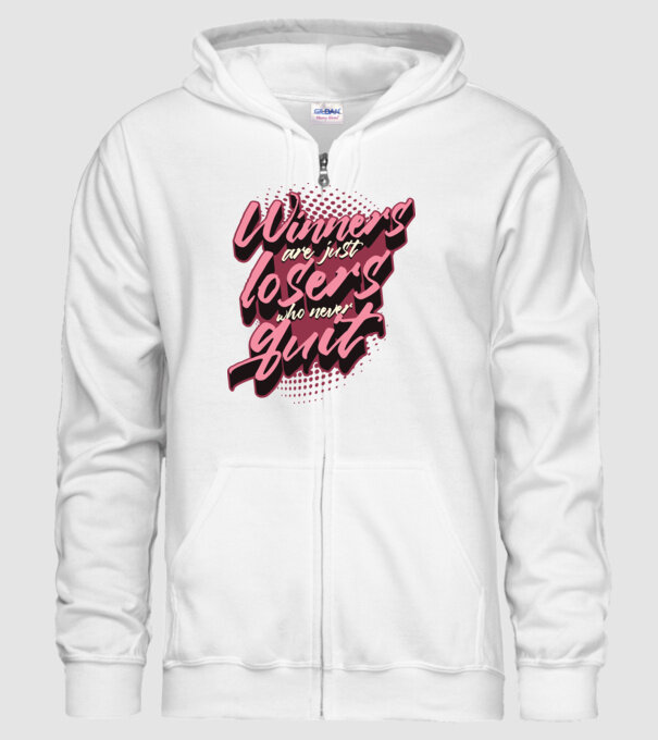 Winners are just losers who never quit model alb pe tricou