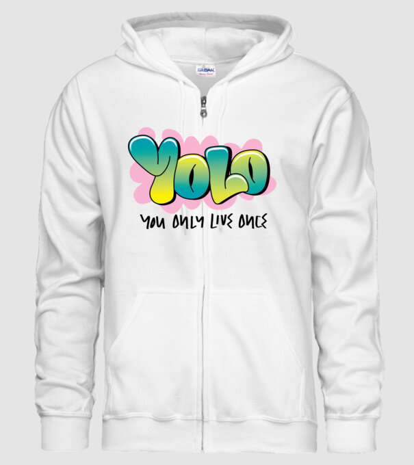 YOLO - You only live once model alb pe tricou